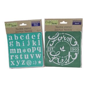 Crafter’s Square Flexible Stencil Lot – Alphabet & Farm Fresh Craft Stencils